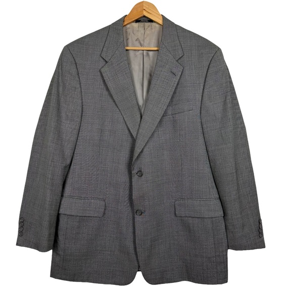 Hart Schaffner & Marx Berk’s Norwin Crosshatch Lined Sports Coat Blazer Gray 44R - Picture 13 of 13